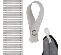 Your Day Mate Suspensions sans couture pour textiles, 24 paquets, 150 x 12 mm de boucles, en gris, avec fermeture à bouton-pression, pattes de suspension pour torchon, serviette, chiffon, tissu