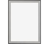 Your Decoration - 25x35 cm - Cadres en Bois avec Verre Plexiglas - Anti-Reflet - Excellente Qualité - Noir Argent Poli - Cadre Decoration Murale - Birmingham, Noir Argent Poli G