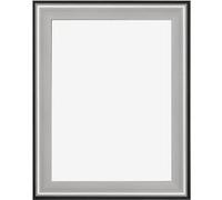 Your Decoration - 45x60 cm - Cadres en Bois avec Verre Plexiglas - Anti-Reflet - Excellente Qualité - Noir Argent Poli - Cadre Decoration Murale - Birmingham, Noir Argent Poli G