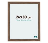 Your Decoration - Cadre 24x30 cm - Noyer Foncé - Cadres Photo en MDF Avec Verre acrylique - Anti-Reflet - Cadre 24x30 - Mura