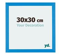 Your Decoration - 30x30 cm - Cadres Photo en MDF Avec Verre Plexiglas - Anti-Reflet - Excellente Qualité - Bleu Brillant - Cadre Decoration Murale - Mura, Bleu Brillant G