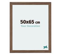 yd. Your Decoration - Cadre 50x65 cm - Noyer Foncé - Cadres Photo en MDF Avec Verre acrylique - Anti-Reflet - Cadre 50x65 - Mura