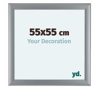 Your Decoration - Cadre 55x55 cm - Argent Mat - Cadres Photo en MDF Avec Verre acrylique - Anti-Reflet - Cadre Argent Mat - Como