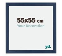 Your Decoration - Cadre 55x55 cm - Bleu Foncé Essuyé - Cadres Photo en MDF Avec Verre acrylique - Anti-Reflet - Cadre 55x55 - Mura