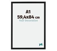Your Decoration - A1 59,4x84 cm - Cadres Photo en MDF Avec Verre Plexiglas - Anti-Reflet - Excellente Qualité - Noir - Cadre Decoration Murale - Catania, Noir