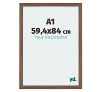 Your Decoration - A1 59,4x84 cm - Cadres Photo en MDF Avec Verre Plexiglas - Anti-Reflet - Excellente Qualité - Noyer Foncé - Cadre Decoration Murale - Mura, Noyer Foncé