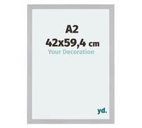 Your Decoration - A2 42x59,4 cm - Cadres Photo en MDF Avec Verre Plexiglas - Anti-Reflet - Excellente Qualité - Argent Mat - Cadre Decoration Murale - Mura, Argent Mat