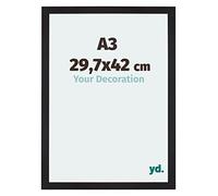 Your Decoration - A3 29.7x42 cm - Cadres Photo en MDF Avec Verre Plexiglas - Noir Grain de Bois - Mura.