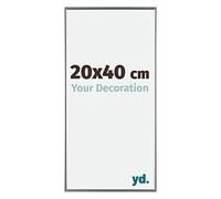 Your Decoration - 20x40 cm - Cadres Photos en Plastique Avec Verre Plexiglas - Anti-Reflet - Excellente Qualité - Argent - Cadre Decoration Murale - Evry, Argent