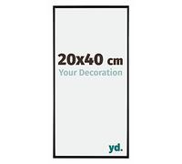 Your Decoration - 20x40 cm - Cadres Photos en Plastique Avec Verre Plexiglas - Anti-Reflet - Excellente Qualité - Noir Très Brillant - Cadre Decoration Murale - Evry, Noir Très Brillant