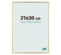 Your Decoration - Cadre photo 21x30 cm - Or- Cadre Photo en Plastique Avec Verre acrylique - Anti-Reflet - Cadre 21x30 - Evry