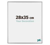 Your Decoration - 28x35 cm - Cadres Photos en Plastique Avec Verre Plexiglas - Anti-Reflet - Excellente Qualité - Argent - Cadre Decoration Murale - Evry, Argent