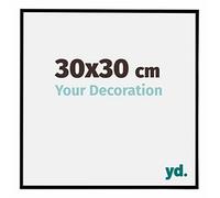 Your Decoration - Cadre photo 30x30 cm - Noir Mat - Cadre Photo en Plastique Avec Verre acrylique - Anti-Reflet - Cadre 30x30 - Evry