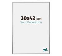 Your Decoration - Cadre photo 30x42 cm - Argent Brillant - Cadre Photo en Plastique Avec Verre acrylique - Anti-Reflet - Cadre 30x42 - Evry