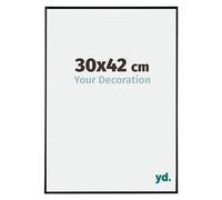 Your Decoration - Cadre photo 30x42 cm - Noir Brillant - Cadre Photo en Plastique Avec Verre acrylique - Anti-Reflet - Cadre 30x42 - Evry