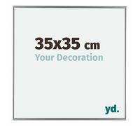 Your Decoration - Cadre photo 35x35 cm - Argent Brillant - Cadre Photo en Plastique Avec Verre acrylique - Anti-Reflet - Cadre 35x35 - Evry