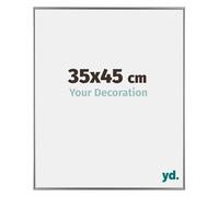 Your Decoration - Cadre photo 35x45 cm - Argent Brillant - Cadre Photo en Plastique Avec Verre acrylique - Anti-Reflet - Cadre 35x45 - Evry