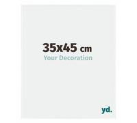 Your Decoration - Cadre photo 35x45 cm - Blanc Brillant - Cadre Photo en Plastique Avec Verre acrylique - Anti-Reflet - Cadre 35x45 - Evry