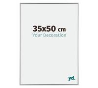 Your Decoration - Cadre photo 35x50 cm - Argent Brillant - Cadre Photo en Plastique Avec Verre acrylique - Anti-Reflet - Cadre 35x50 - Evry