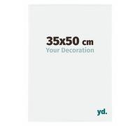Your Decoration - 35x50 cm - Cadres Photos en Plastique Avec Verre Plexiglas - Anti-Reflet - Excellente Qualité - Blanc Brillant - Cadre Decoration Murale - Evry, Blanc Brillant