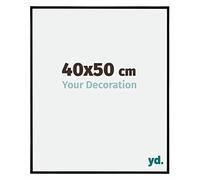 Your Decoration - 40x50 cm - Cadres Photos en Plastique Avec Verre Plexiglas - Noir Mat - Evry.