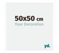 Your Decoration - Cadre photo 50x50 cm - Blanc Brillant - Cadre Photo en Plastique Avec Verre acrylique - Anti-Reflet - Cadre 50x50 - Evry