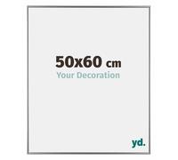 Your Decoration - Cadre photo 50x60 cm - Argent Brillant - Cadre Photo en Plastique Avec Verre acrylique - Anti-Reflet - Cadre 50x60 - Evry