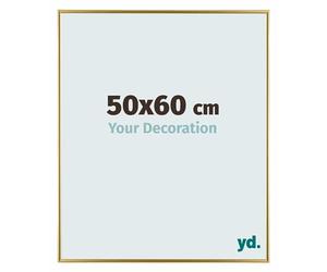 Your Decoration - Cadre photo 50x60 cm - Or- Cadre Photo en Plastique Avec Verre acrylique - Anti-Reflet - Cadre 50x60 - Evry