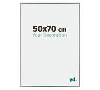 Your Decoration - 50x70 cm - Cadres Photos en Plastique Avec Verre Plexiglas - Anti-Reflet - Excellente Qualité - Argent - Cadre Decoration Murale - Evry, Argent