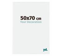 Your Decoration - Cadre photo 50x70 cm - Blanc Brillant - Cadre Photo en Plastique Avec Verre acrylique - Anti-Reflet - Cadre 50x70 - Evry