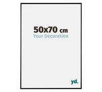 Your Decoration - Cadre photo 50x70 cm - Noir Brillant - Cadre Photo en Plastique Avec Verre acrylique - Anti-Reflet - Cadre 50x70 - Evry