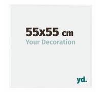 Your Decoration - Cadre photo 55x55 cm - Blanc Brillant - Cadre Photo en Plastique Avec Verre acrylique - Anti-Reflet - Cadre 55x55 - Evry