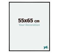 Your Decoration - Cadre photo 55x65 cm - Noir Mat - Cadre Photo en Plastique Avec Verre acrylique - Anti-Reflet - Cadre 55x65 - Evry