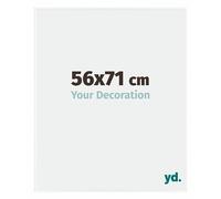 Your Decoration - Cadre photo 56x71 cm - Blanc Brillant - Cadre Photo en Plastique Avec Verre acrylique - Anti-Reflet - Cadre 56x71 - Evry