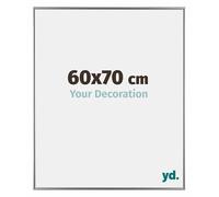 Your Decoration - Cadre photo 60x70 cm - Argent Brillant - Cadre Photo en Plastique Avec Verre acrylique - Anti-Reflet - Cadre 60x70 - Evry