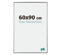 Your Decoration - Cadre photo 60x90 cm - Argent Brillant - Cadre Photo en Plastique Avec Verre acrylique - Anti-Reflet - Cadre 60x90 - Evry