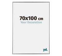 Your Decoration - Cadre photo 70x100 cm - Argent Brillant - Cadre Photo en Plastique Avec Verre acrylique - Anti-Reflet - Cadre 70x100 - Evry