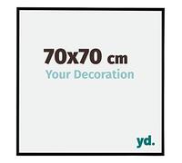 Your Decoration - Cadre photo 70x70 cm - Noir Mat - Cadre Photo en Plastique Avec Verre acrylique - Anti-Reflet - Cadre 70x70 - Evry