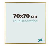 Your Decoration - Cadre photo 70x70 cm - Or- Cadre Photo en Plastique Avec Verre acrylique - Anti-Reflet - Cadre 70x70 - Evry