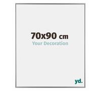 Your Decoration - Cadre photo 70x90 cm - Argent Brillant - Cadre Photo en Plastique Avec Verre acrylique - Anti-Reflet - Cadre 70x90 - Evry