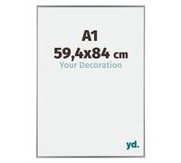 Your Decoration - Cadre photo A1 59.4x84 cm - Argent Brillant - Cadre Photo en Plastique Avec Verre acrylique - Anti-Reflet - Cadre A1 59.4x84 - Evry