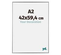 Your Decoration - Cadre photo A2 42x59.4 cm - Argent Brillant - Cadre Photo en Plastique Avec Verre acrylique - Anti-Reflet - Cadre A2 42x59.4 - Evry