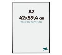 Your Decoration - A2 42x59,4 cm - Cadres Photos en Plastique Avec Verre Plexiglas - Anti-Reflet - Excellente Qualité - Noir Très Brillant - Cadre Decoration Murale - Evry, Noir Très Brillant
