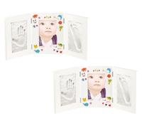 2 cadres photo 3 en 1 spécial bébé avec photo et moulages - Grand [Your Design]