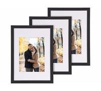 Your Design 3 cadres photo A4 en bois et verre acrylique - coloris noir
