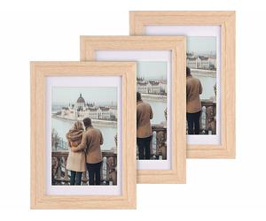 Your Design 3 cadres photo A6 en acrylate - aspect chêne clair