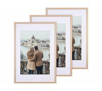 Your Design 3 cadres photo en bois 40 x 60 cm avec verre acrylique - aspect chêne clair