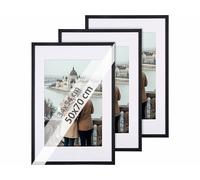 Your Design 3 cadres photo en bois 50 x 70 cm avec verre acrylique - coloris noir