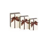 Your Design 3 paquets-cadeaux avec boucle brune