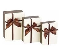 Your Design 3 paquets-cadeaux avec boucle brune
